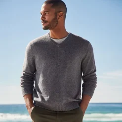 Kaschmirpullover mit V-Ausschnitt