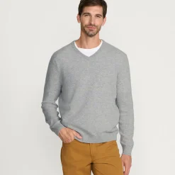 Kaschmirpullover mit V-Ausschnitt