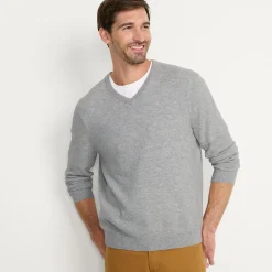 Kaschmirpullover mit V-Ausschnitt