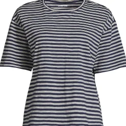 Kastiges Flammgarnshirt mit kurzen Ärmeln für Damen