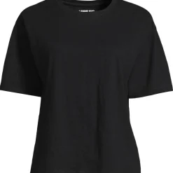 Kastiges Flammgarnshirt mit kurzen Ärmeln für Damen