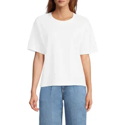 Kastiges Flammgarnshirt mit kurzen Ärmeln für Damen