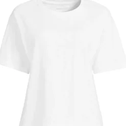 Kastiges Flammgarnshirt mit kurzen Ärmeln für Damen