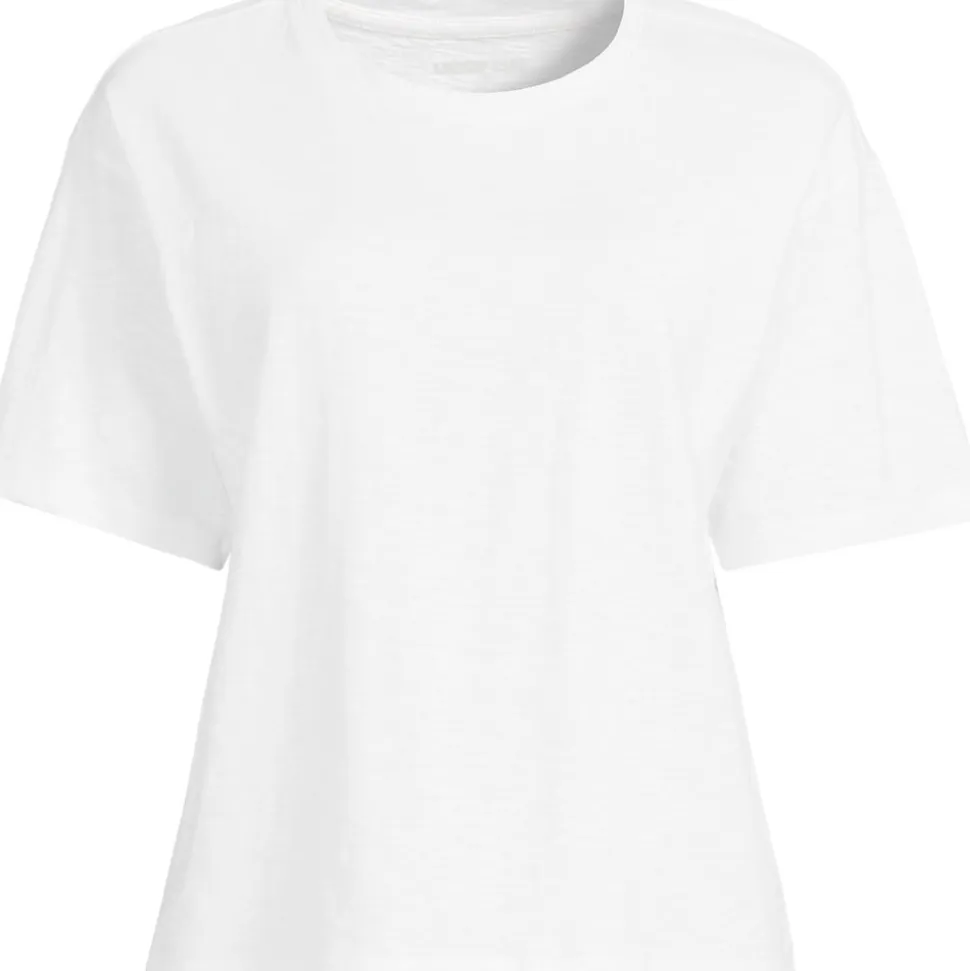 Kastiges Flammgarnshirt mit kurzen Ärmeln für Damen