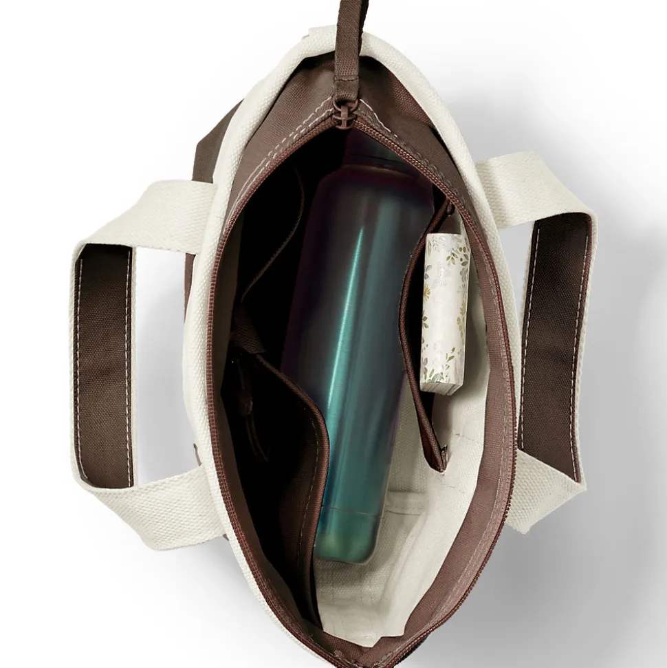 Kleine Canvastasche mit Zipper für Damen