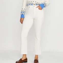 Knöchellange Feincord-Schlaghose High Waist für Damen