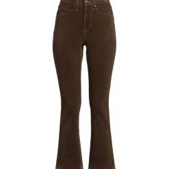 Knöchellange Feincord-Schlaghose High Waist für Damen