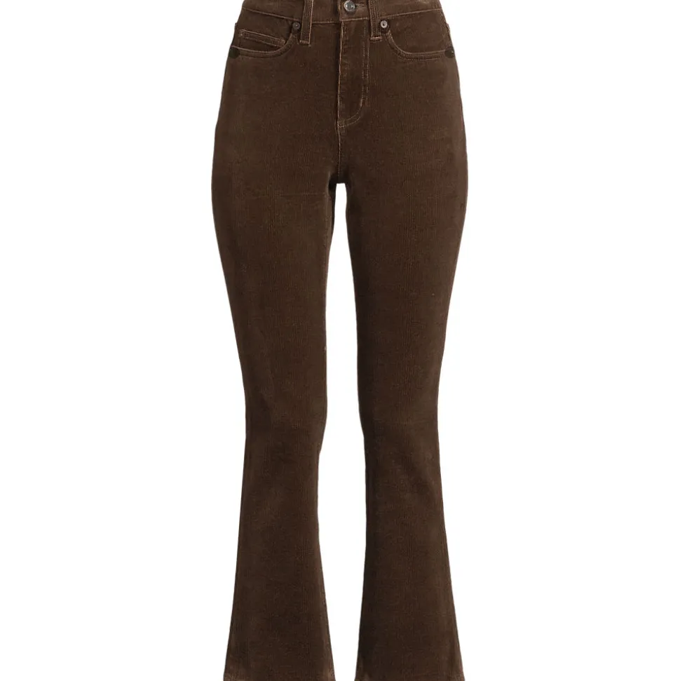 Knöchellange Feincord-Schlaghose High Waist für Damen