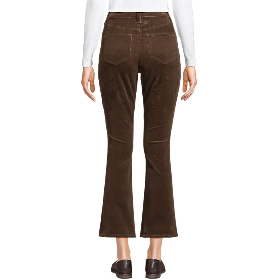 Knöchellange Feincord-Schlaghose High Waist für Damen