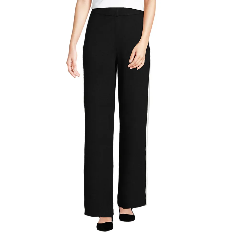 Knöchellange Feinstrick-Hose mit weitem Bein für Damen