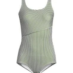 Komfort-Badeanzug CHLORRESISTENT mit Soft Cups und Colorblock-Streifen