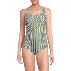 Komfort-Badeanzug CHLORRESISTENT mit Soft Cups und Colorblock-Streifen