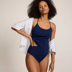 Komfort-Bikinihose mit hohem Beinausschnitt, High Waist für Damen