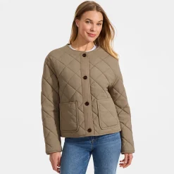 Kragenlose FeatherFree Steppjacke für Damen