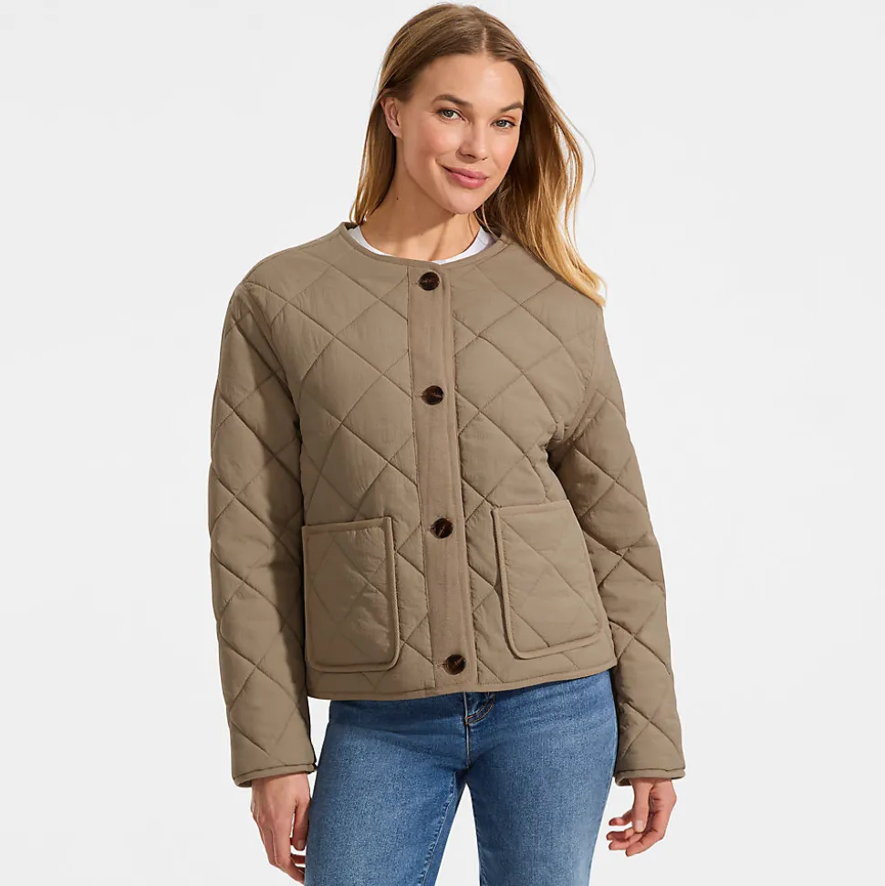 Kragenlose FeatherFree Steppjacke für Damen