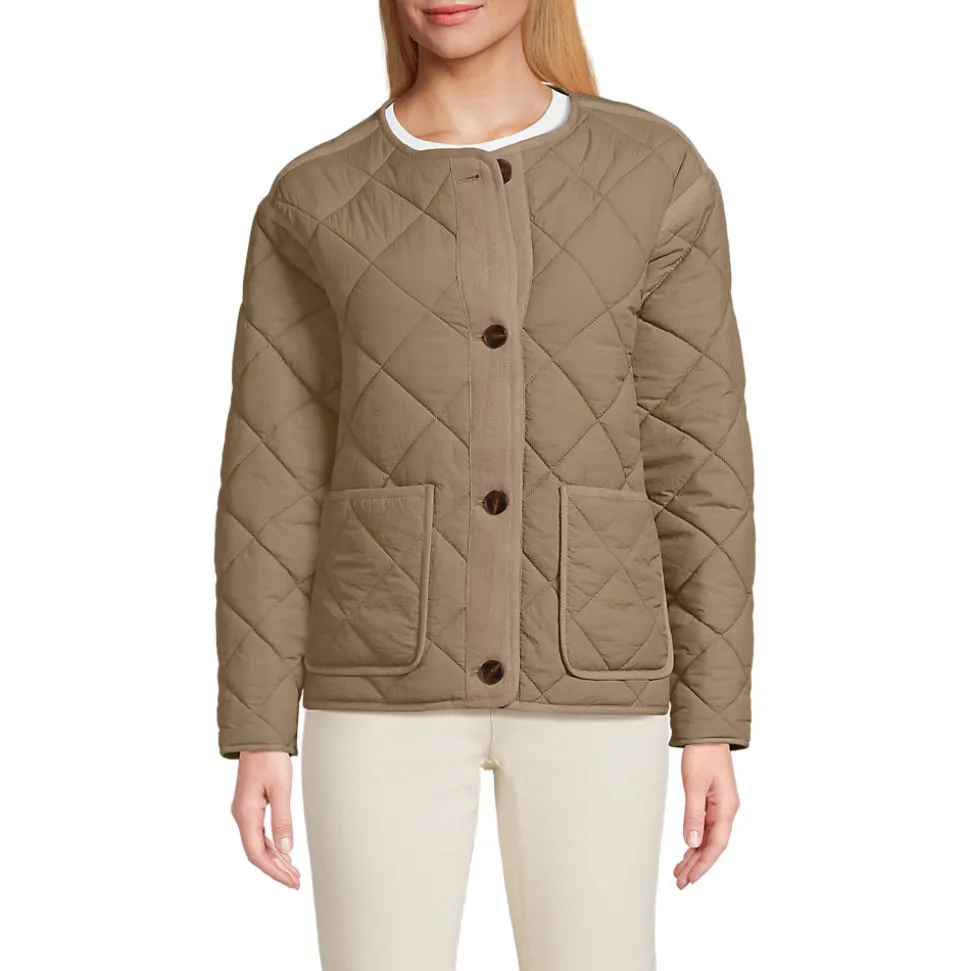 Kragenlose FeatherFree Steppjacke für Damen