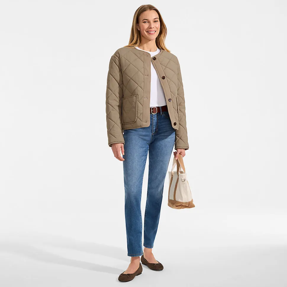 Kragenlose FeatherFree Steppjacke für Damen