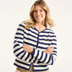 Kragenloser Feinstrick-Blazer für Damen