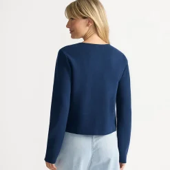 Kragenloser Feinstrick-Blazer für Damen