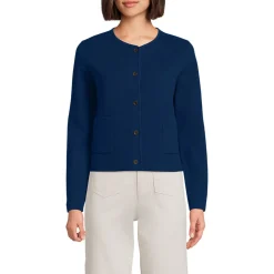 Kragenloser Feinstrick-Blazer für Damen