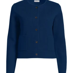 Kragenloser Feinstrick-Blazer für Damen