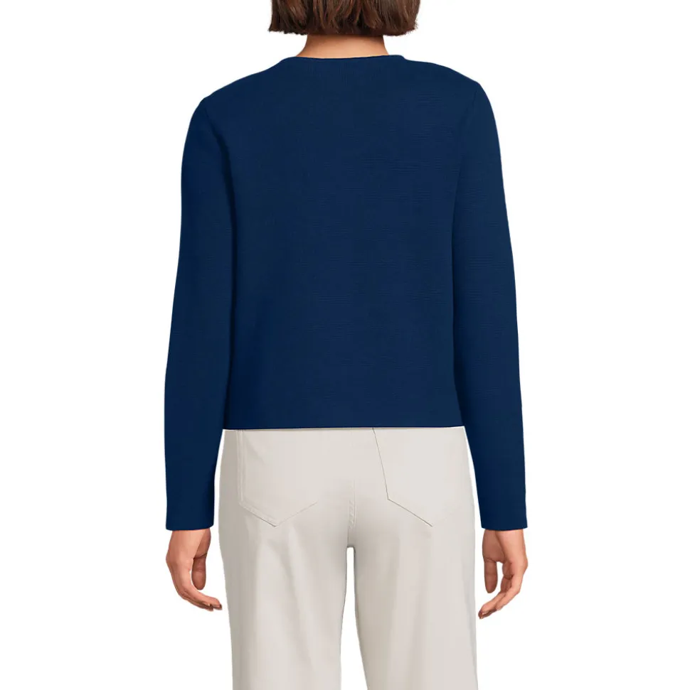 Kragenloser Feinstrick-Blazer für Damen
