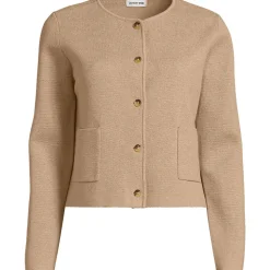 Kragenloser Feinstrick-Blazer für Damen