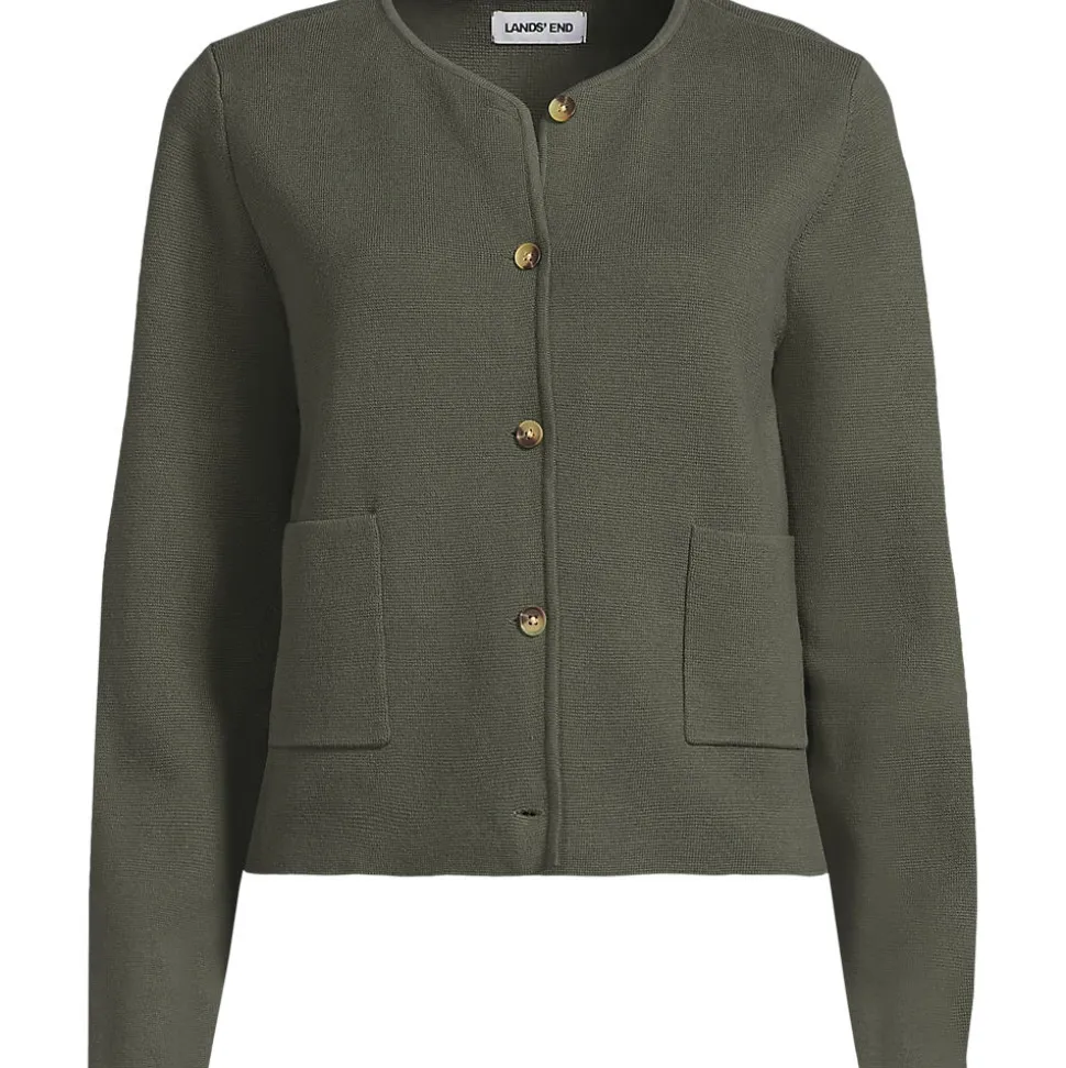 Kragenloser Feinstrick-Blazer für Damen