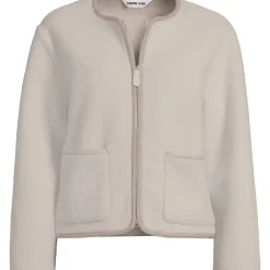 Kragenlose Sherpa-Fleecejacke für Damen