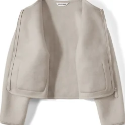 Kragenlose Sherpa-Fleecejacke für Damen