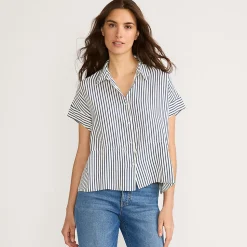 Kurzarm-Hemdbluse für Damen