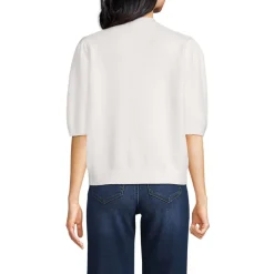 Kurzarm-Pullover Wool Touch mit Strassverzierung für Damen