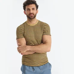 Kurzarm-Streifenshirt mit Struktur für Herren