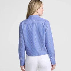 Kurze, bügelfreie Hemdbluse für Damen