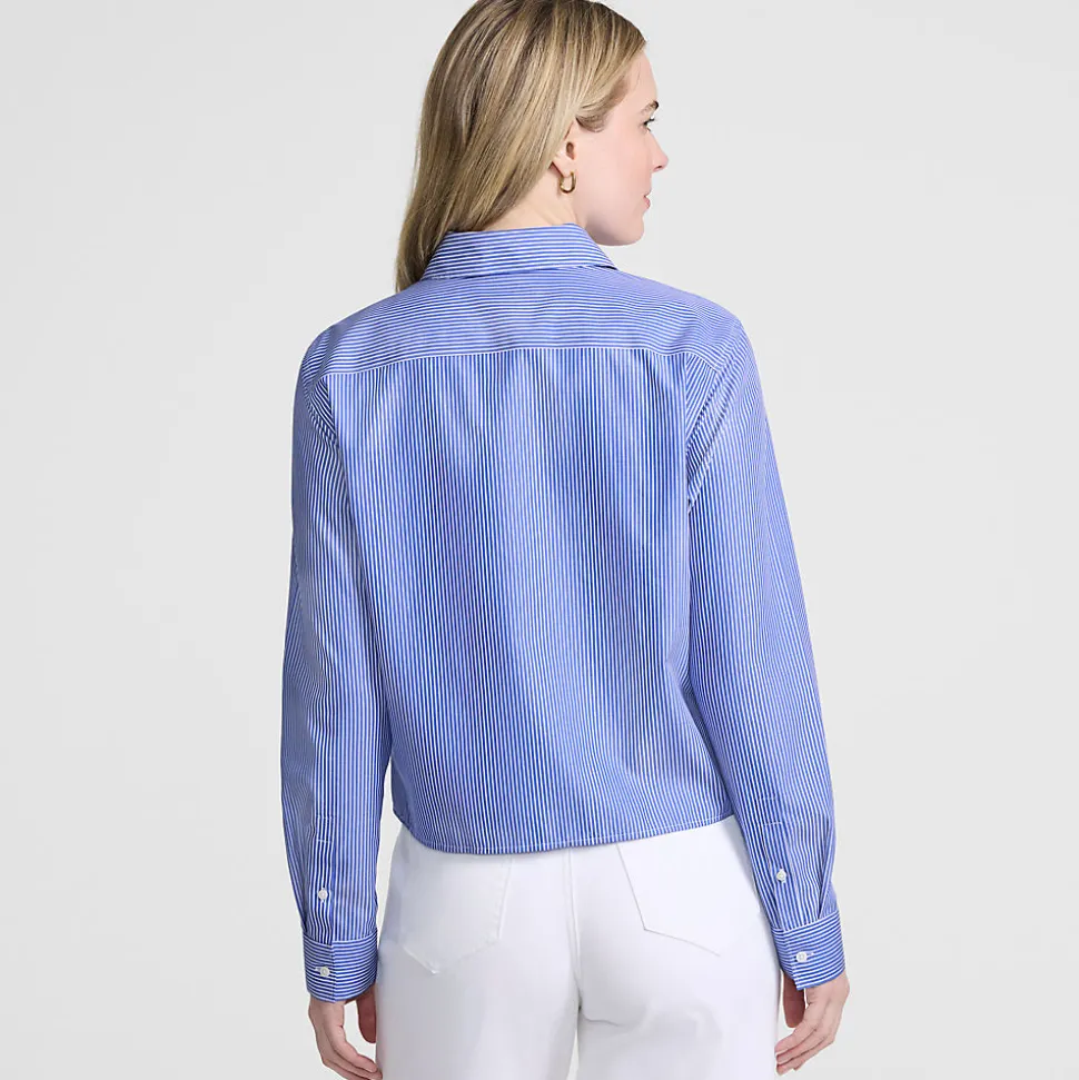 Kurze, bügelfreie Hemdbluse für Damen