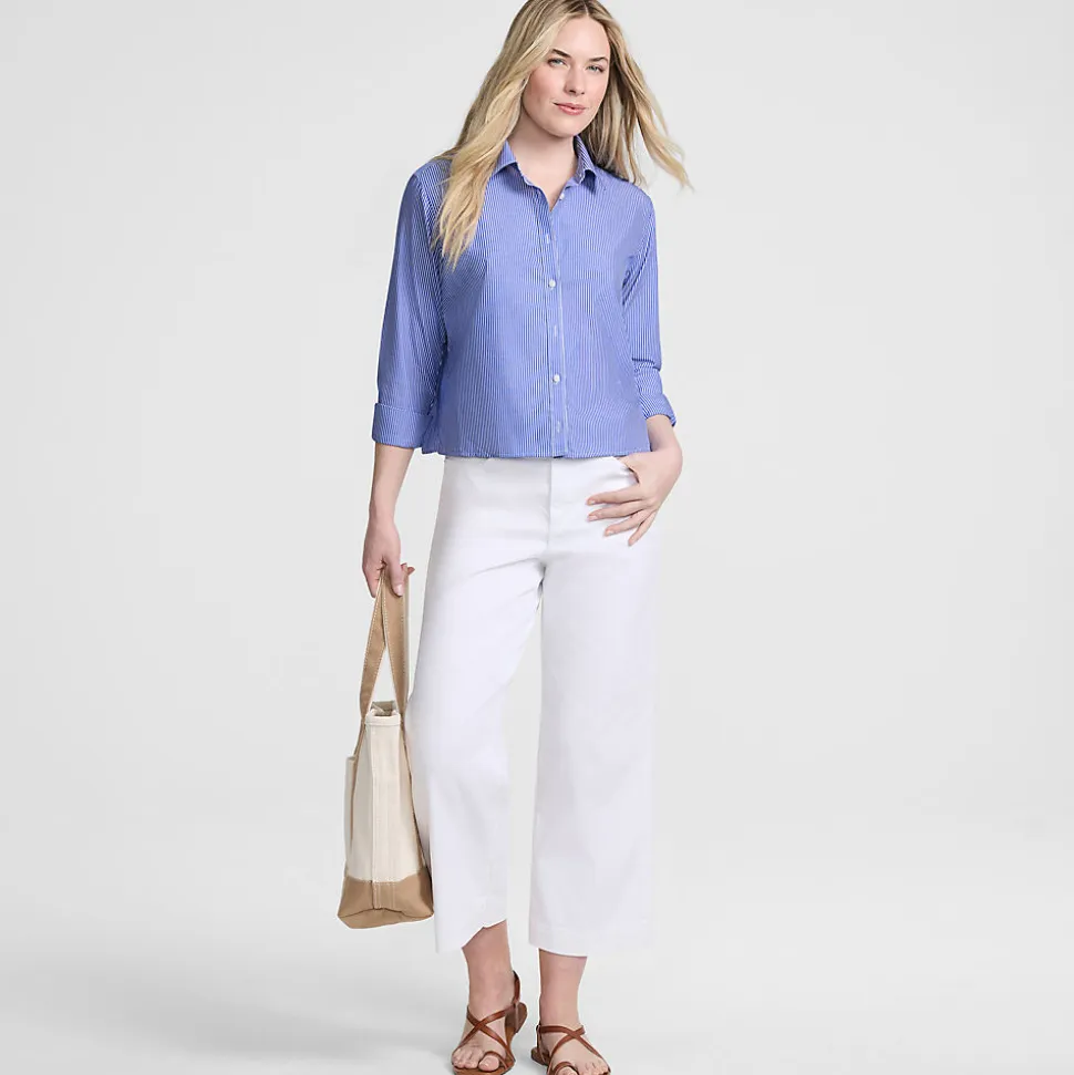 Kurze, bügelfreie Hemdbluse für Damen