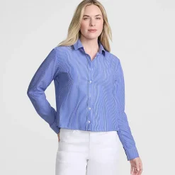 Kurze, bügelfreie Hemdbluse für Damen