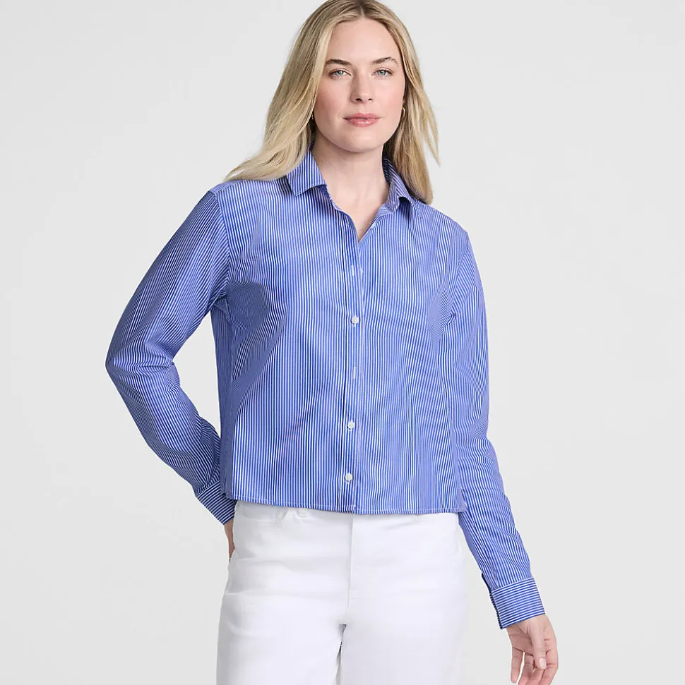 Kurze, bügelfreie Hemdbluse für Damen