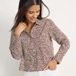 Kurze, bügelfreie Hemdbluse für Damen