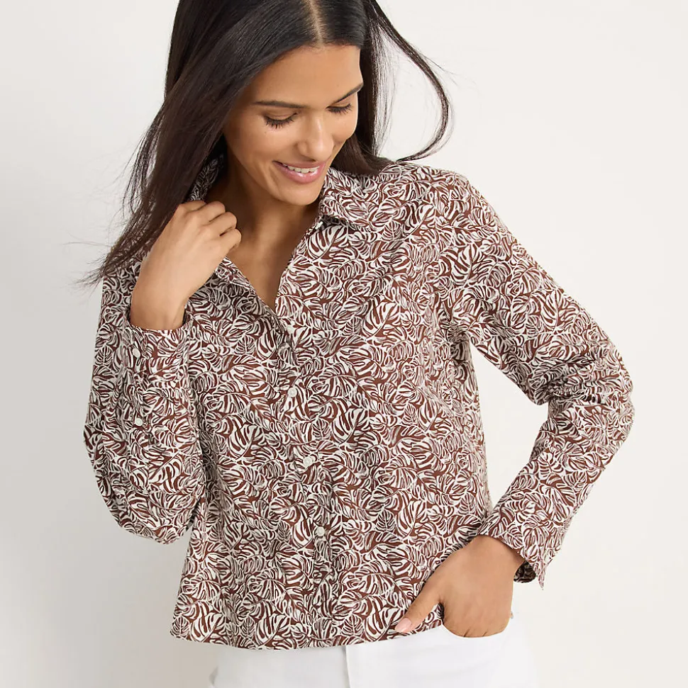 Kurze, bügelfreie Hemdbluse für Damen