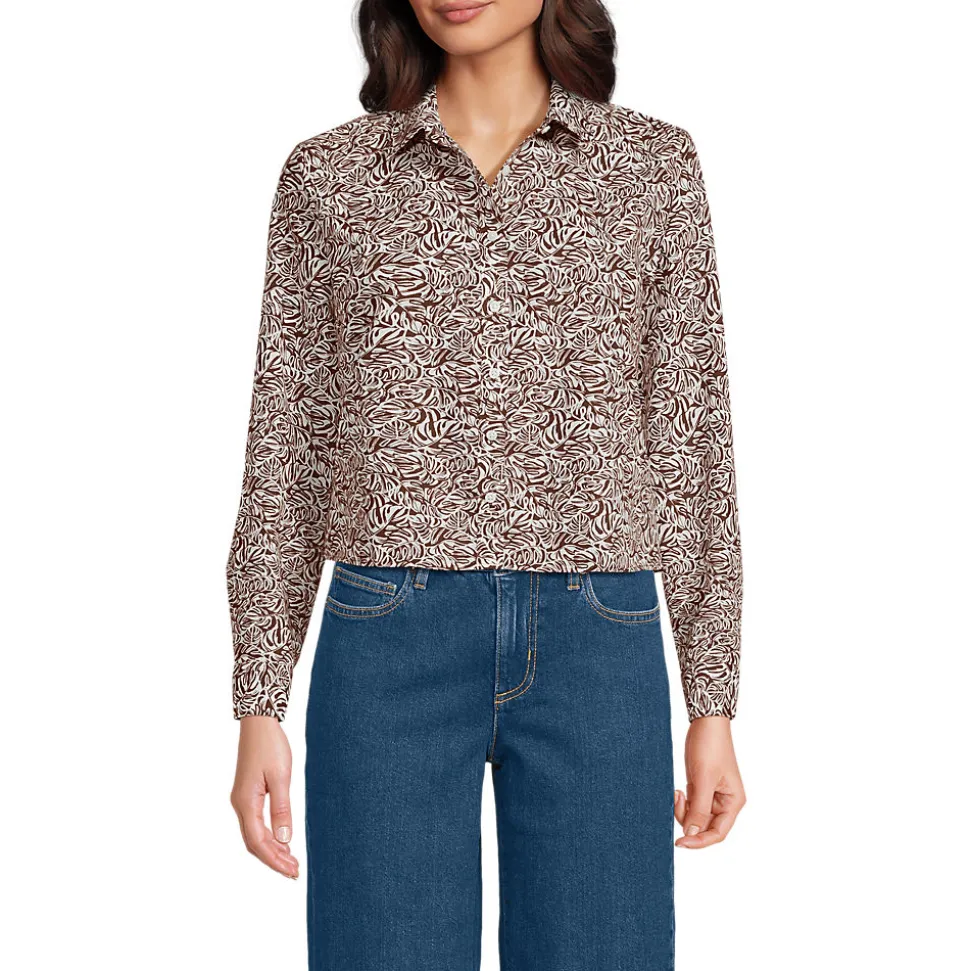 Kurze, bügelfreie Hemdbluse für Damen