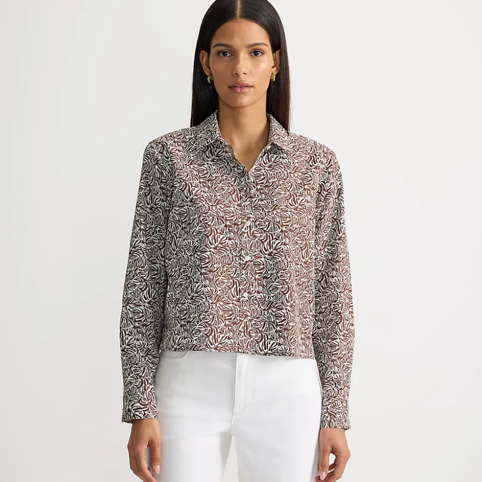 Kurze, bügelfreie Hemdbluse für Damen