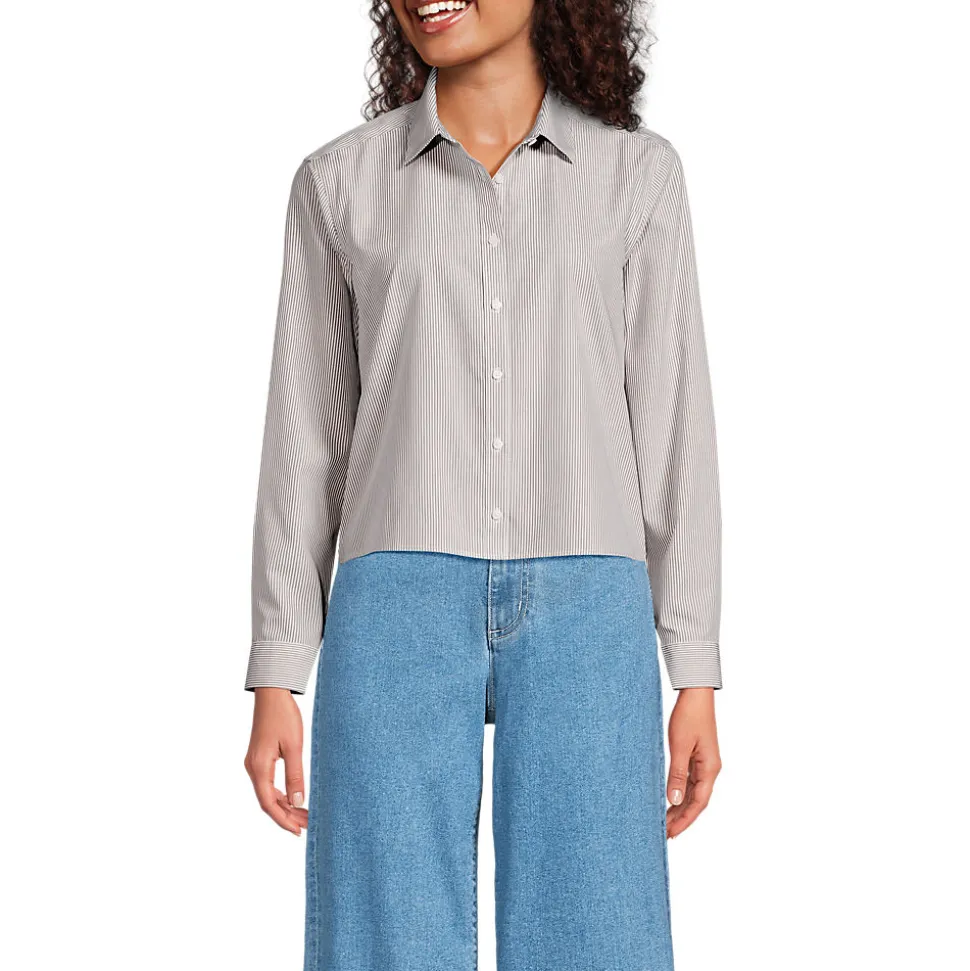 Kurze, bügelfreie Hemdbluse für Damen