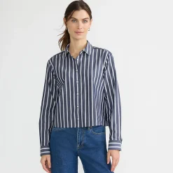 Kurze, bügelfreie Hemdbluse für Damen