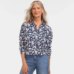 Kurze, bügelfreie Hemdbluse für Damen