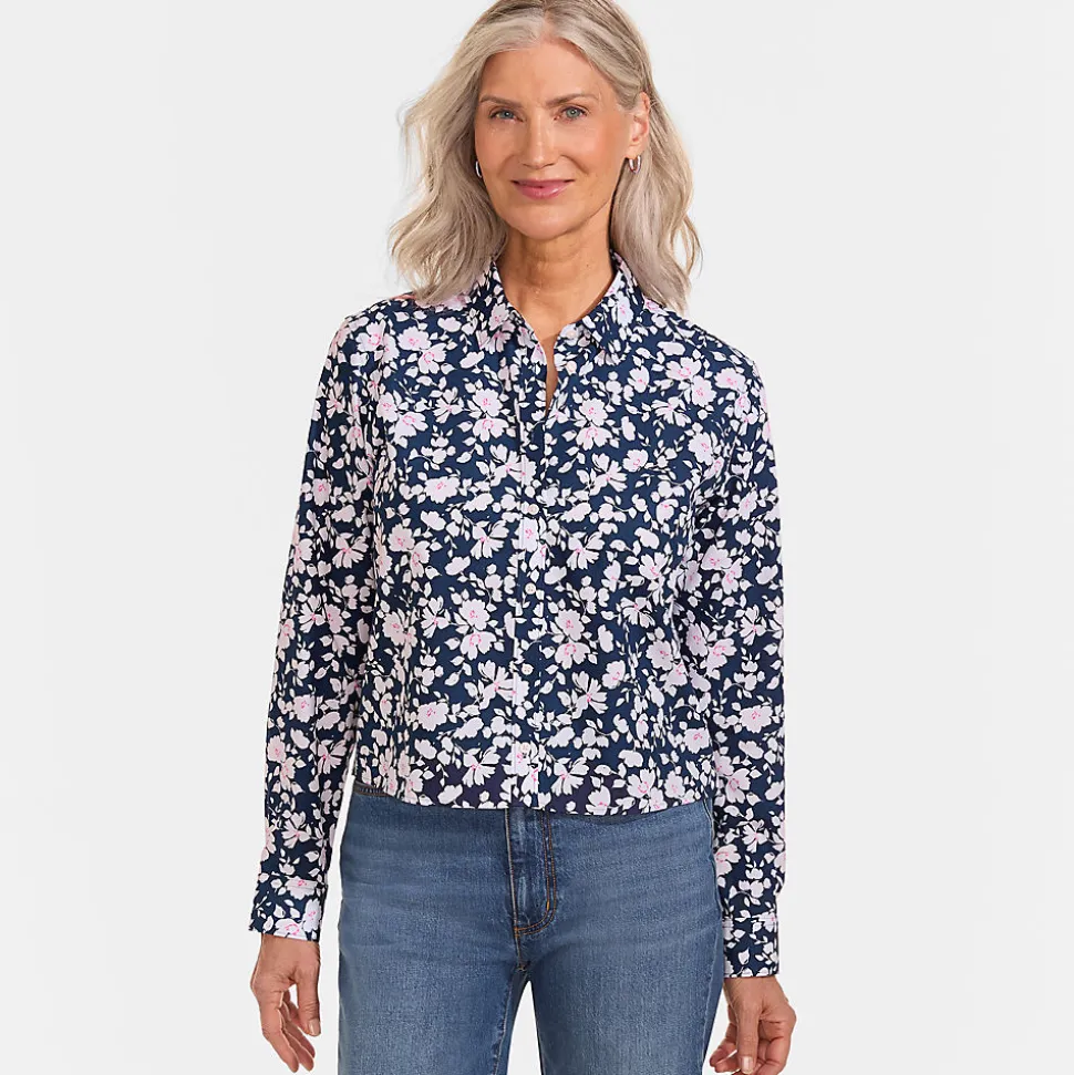 Kurze, bügelfreie Hemdbluse für Damen