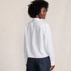 Kurze bügelfreie Hemdbluse mit Biesen für Damen