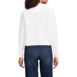 Kurze bügelfreie Hemdbluse mit Biesen für Damen