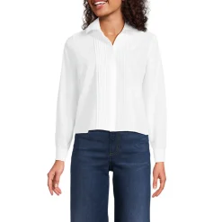 Kurze bügelfreie Hemdbluse mit Biesen für Damen