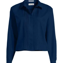 Kurze bügelfreie Hemdbluse mit Biesen für Damen